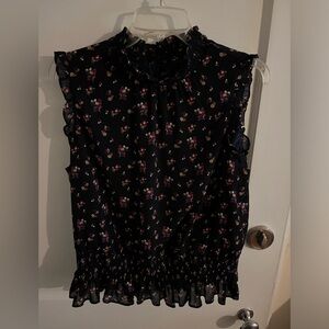 Brand new JCrew floral sleeveless blouse, size 10